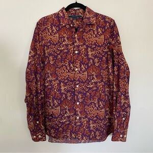 Perry Ellis Multicolor Patterned Slim Fit Dress Shirt